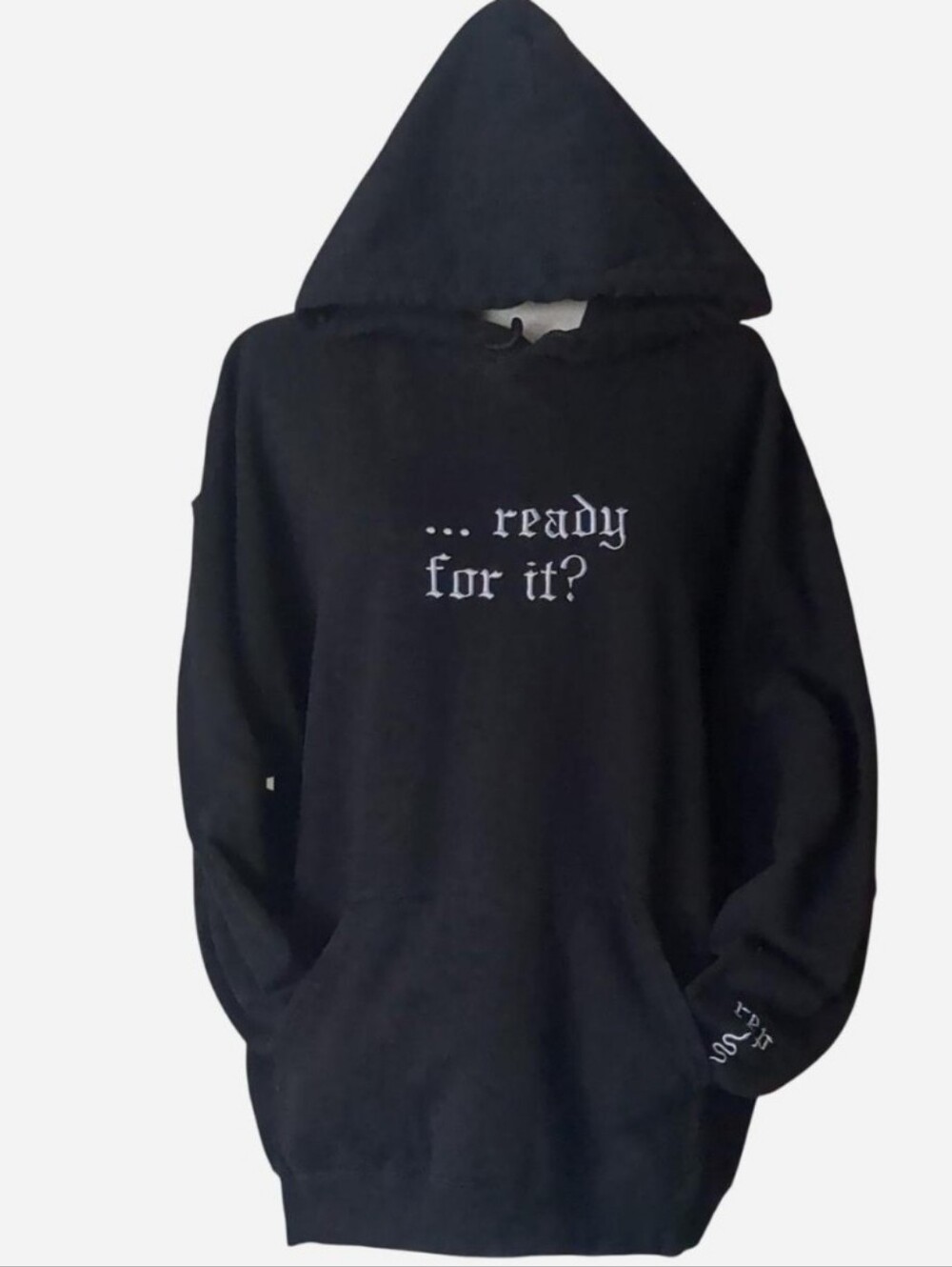 Reputation Era Inspired Black Hoodie XL Oversized Gothic “Ready For It?” - Picture 2 of 8